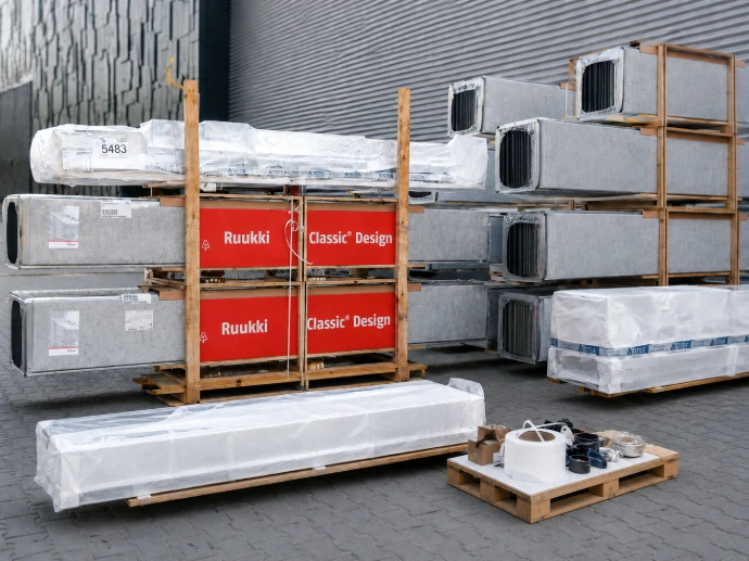 Real Ruukki Classic Design and Siba Tech package prepared for international delivery.