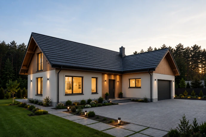 House with Ruukki Hyygge - slate style